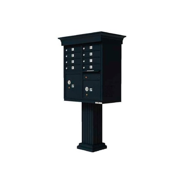 Florence Mfg Co Vital Cluster Box Unit w/Vogue Classic Accessories, 8 Unit & 2 Parcel Lockers, Black 1570-8VBK - main